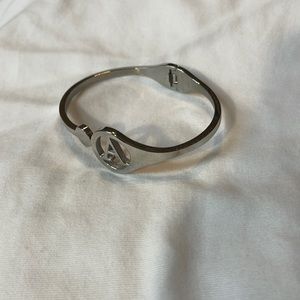 Rustic Cuff A Initial Cuff Silver